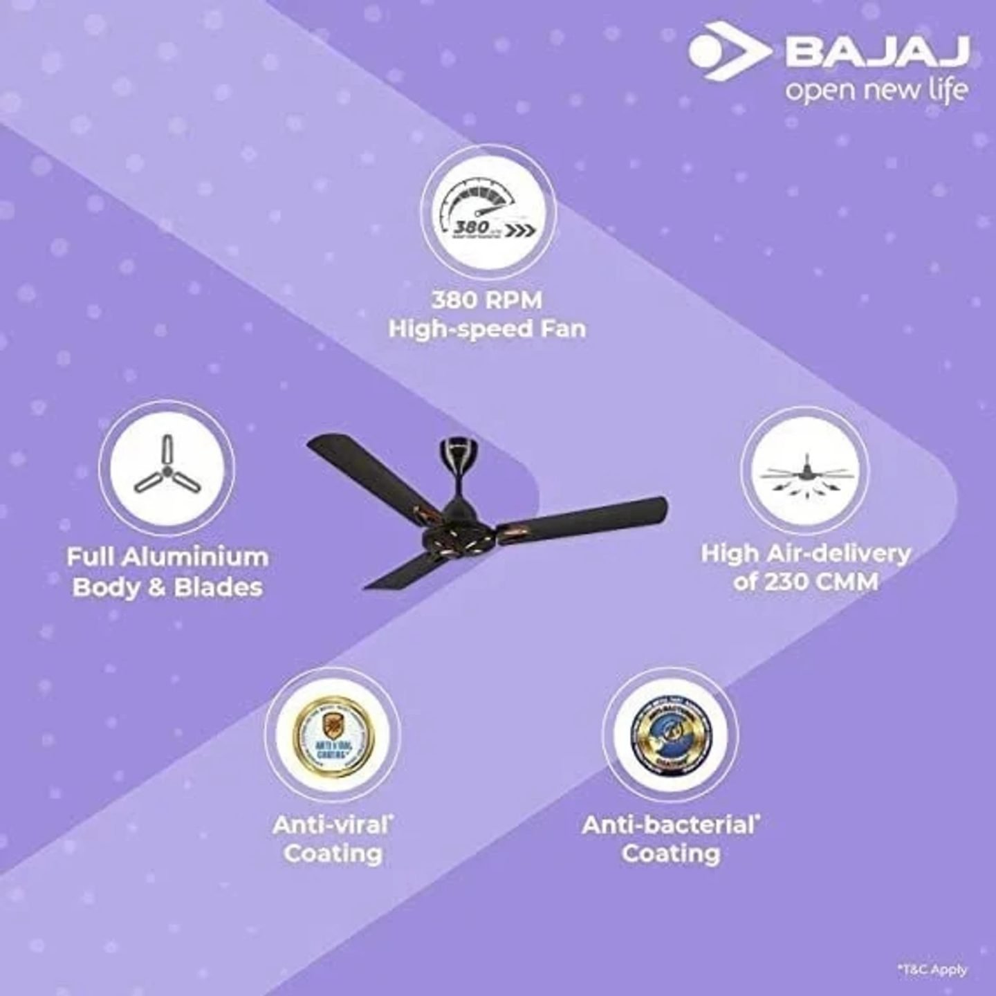 Bajaj Novella 1200 mm Ceiling Fan (Brown)