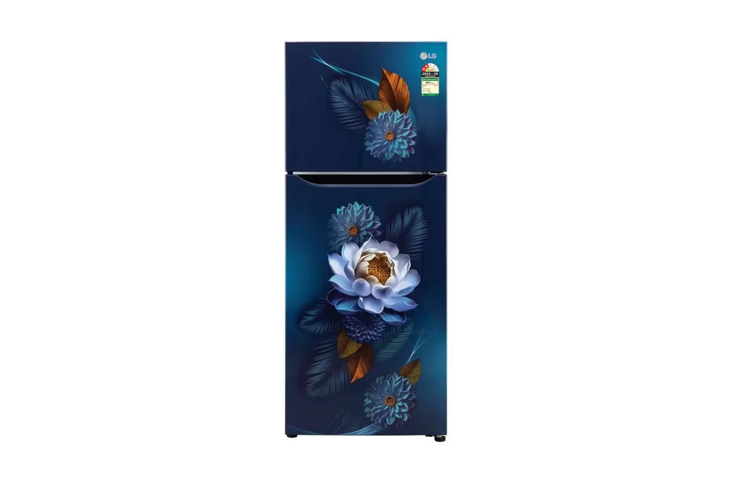 LG 240L Double Door Refrigerator, Convertible, Multi Air Flow, Blue Waterlily, 2 Star (GL-S292SBWY)