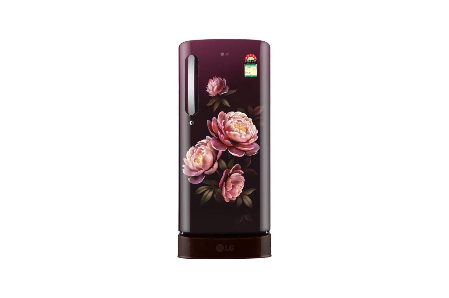 LG 185 L Single Door Refrigerator, Base Stand Drawer, Smart Inverter Compressor, Wine Glory, 5 Star (GL-D1956ZAWG)