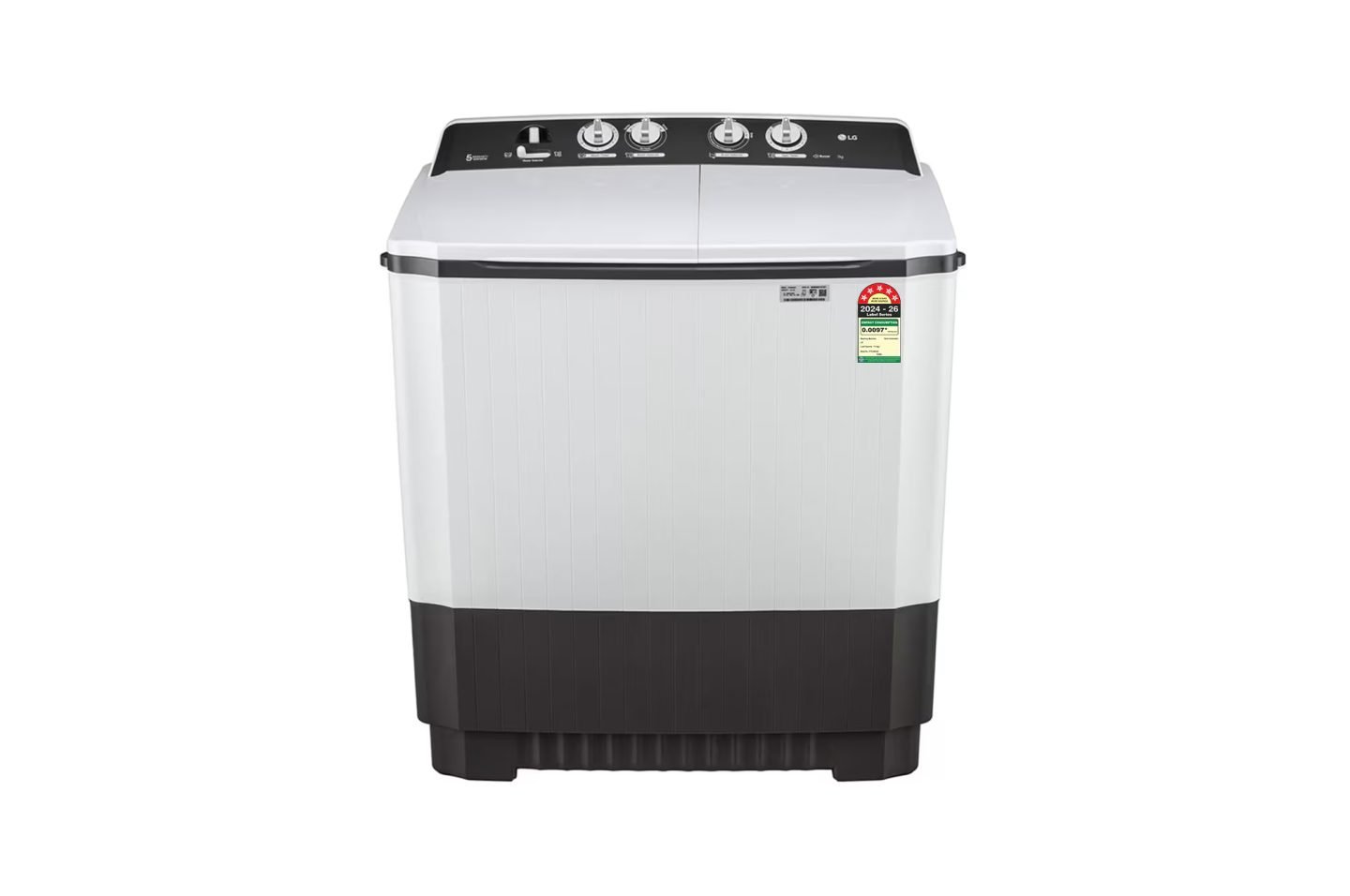 LG 7 Kg Semi Automatic Washing Machine with Rat Away Technology, Dark Grey, 5 Star (P7010NGAZ)