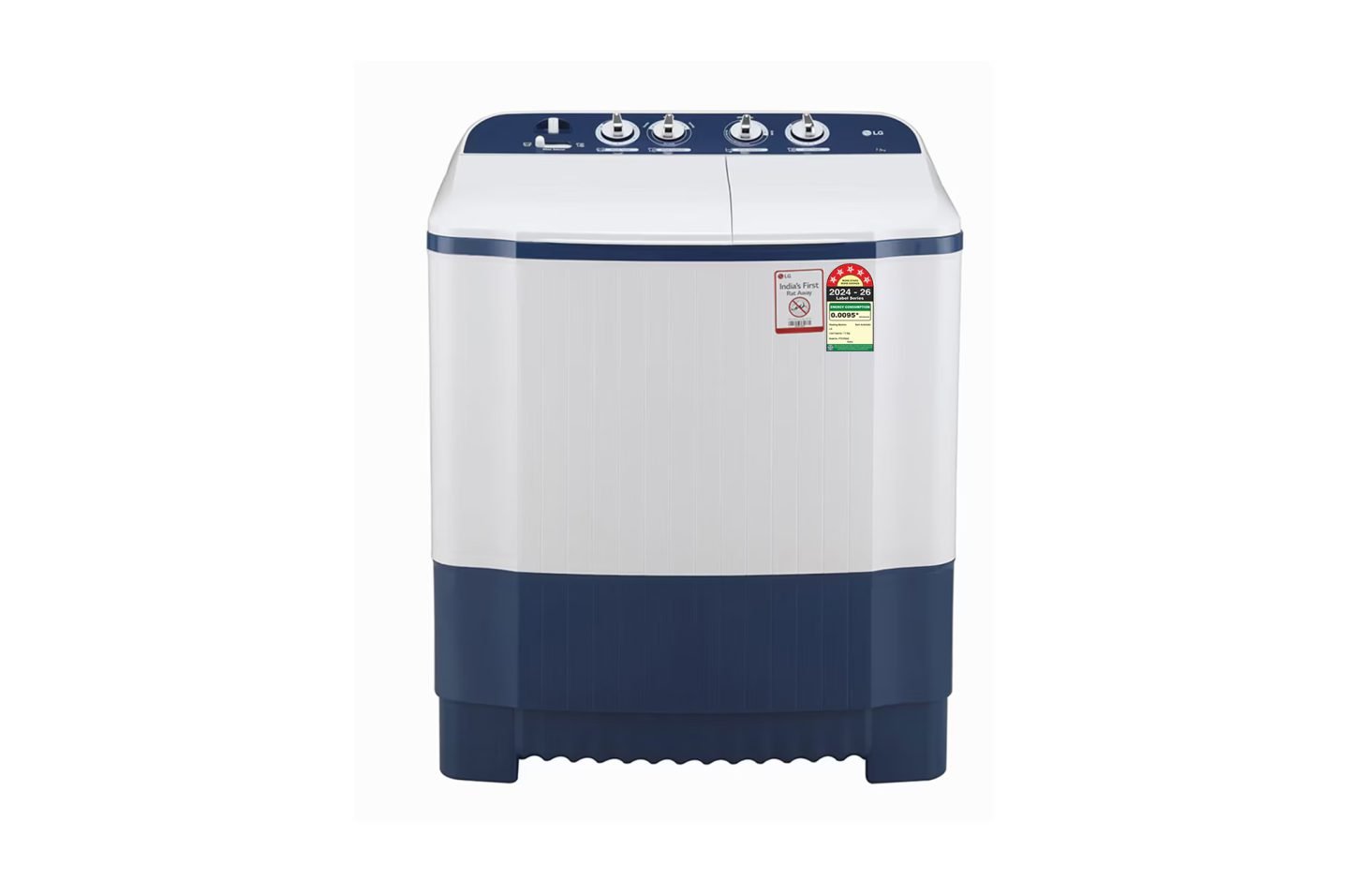LG 7.5 Kg Semi Automatic Washing Machine with Roller Jet Pulsator, Wind Jet Dry, Dark Blue, 5 Star (P7510RBAZ)