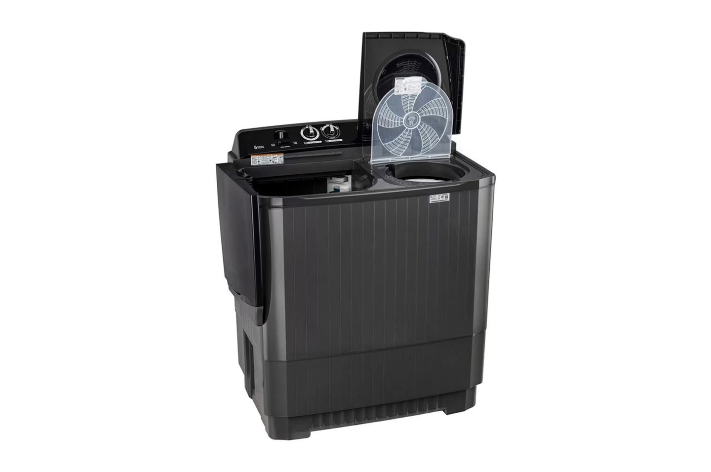 LG 8.5Kg Semi Automatic Top Load Washing Machine, Roller Jet Pulsator + Soak, Full Black,5 Star (P8535SLMZ)