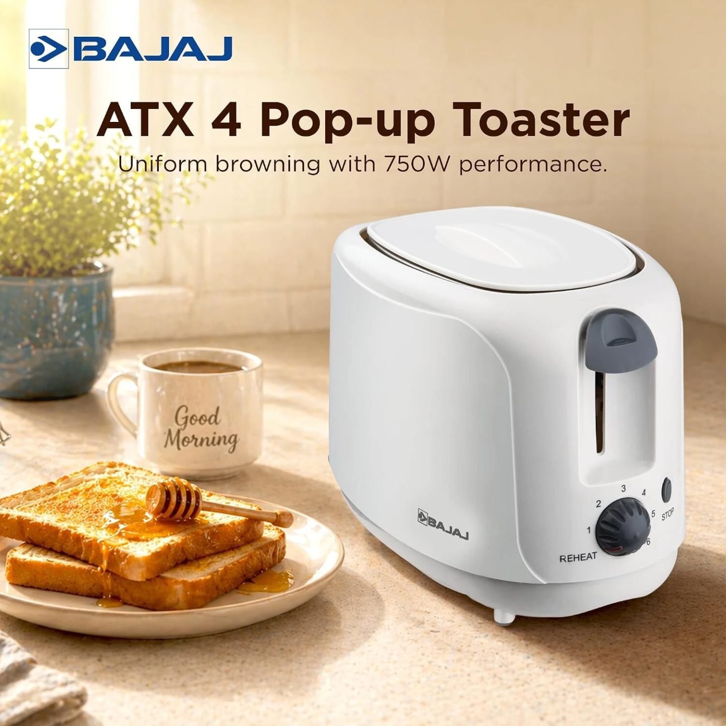 Bajaj ATX 4 750 W Pop Up Toaster